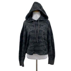 Municipal Sweatshirt Women S Small Gray Camo Sport Utility Cropped Boxy Hoodie